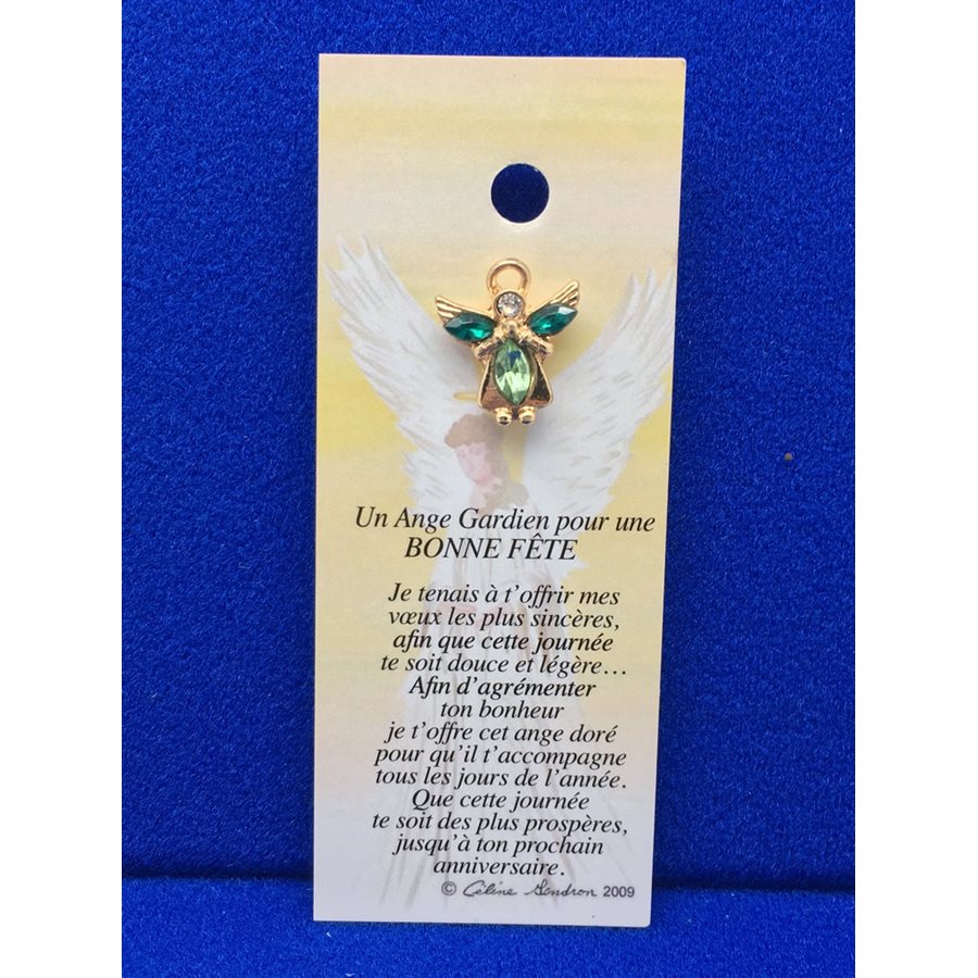 Lapel Pin Poem, Gardian Angel bonne fête, French / ea