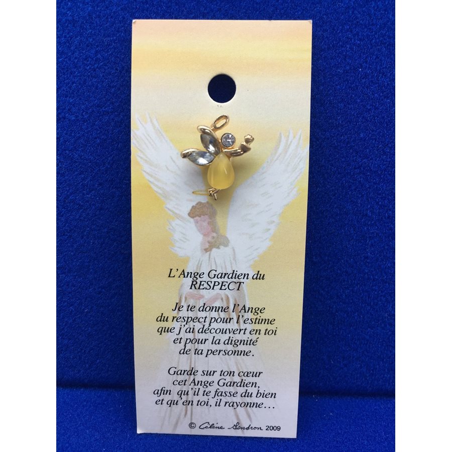 Lapel Pin Poem, Gardian Angel respect, French / ea