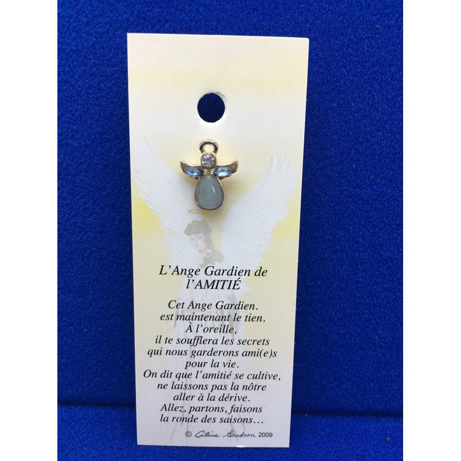 Lapel Pin Poem, Gardian Angel amitié, French / ea