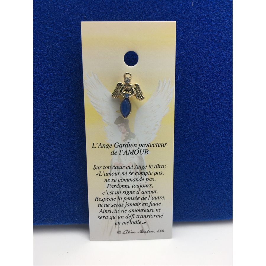 Lapel Pin Poem, Gardian Angel amour, protecteur..., French