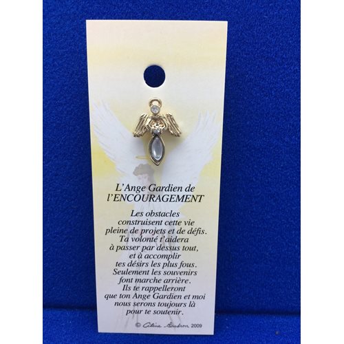 Lapel Pin Poem, Gardian Angel encouragement, French / ea