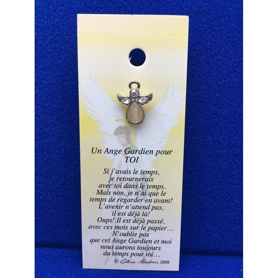 Lapel Pin Poem, Gardian Angel toi, pour..., French / ea