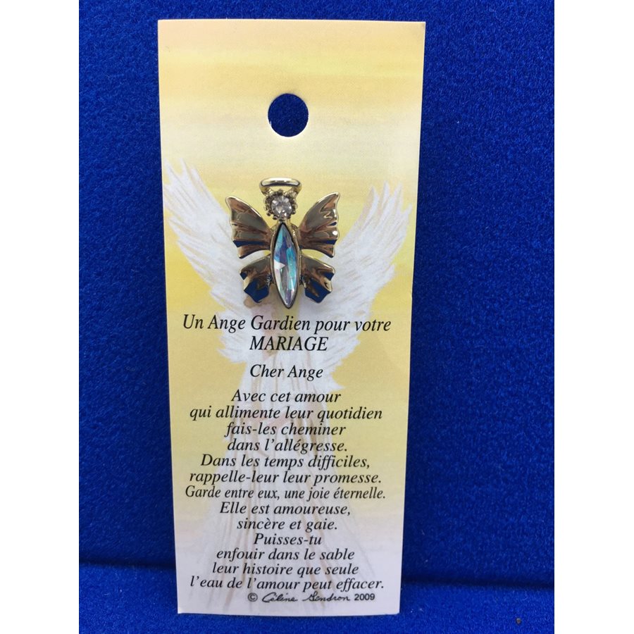 Lapel Pin Poem, Gardian Angel mariage, French / ea