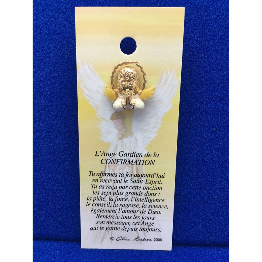 Lapel Pin Poem, Gardian Angel confirmation, French / ea