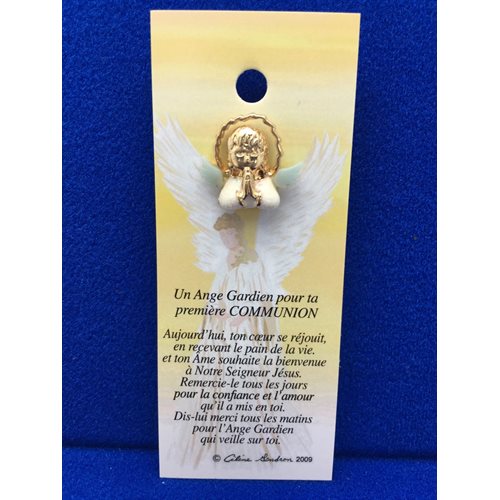 Lapel Pin Poem, Gardian Angel communion, French / ea