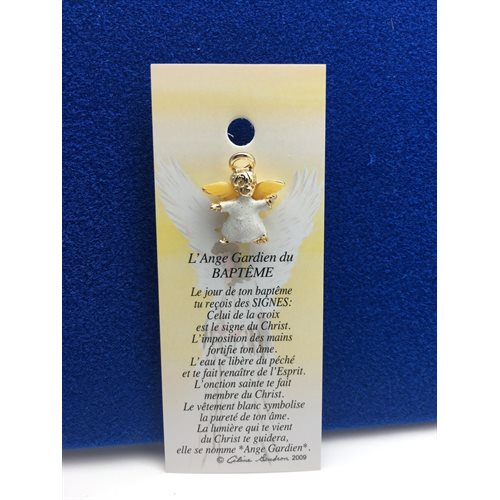 Lapel Pin Poem, Gardian Angel baptême, French / ea