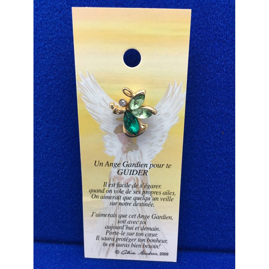 Lapel Pin Poem, Gardian Angel guider, pour te, French / ea