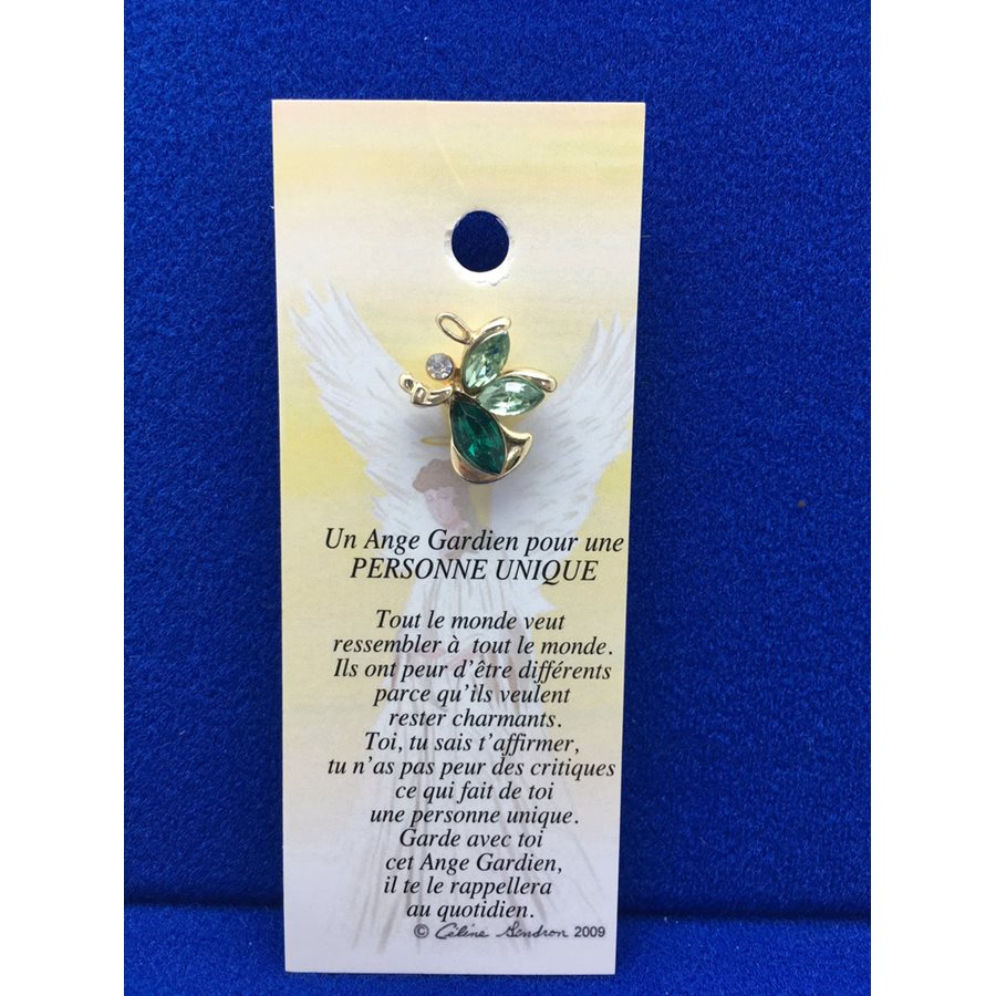 Lapel Pin Poem, Gardian Angel personne unique, French / ea