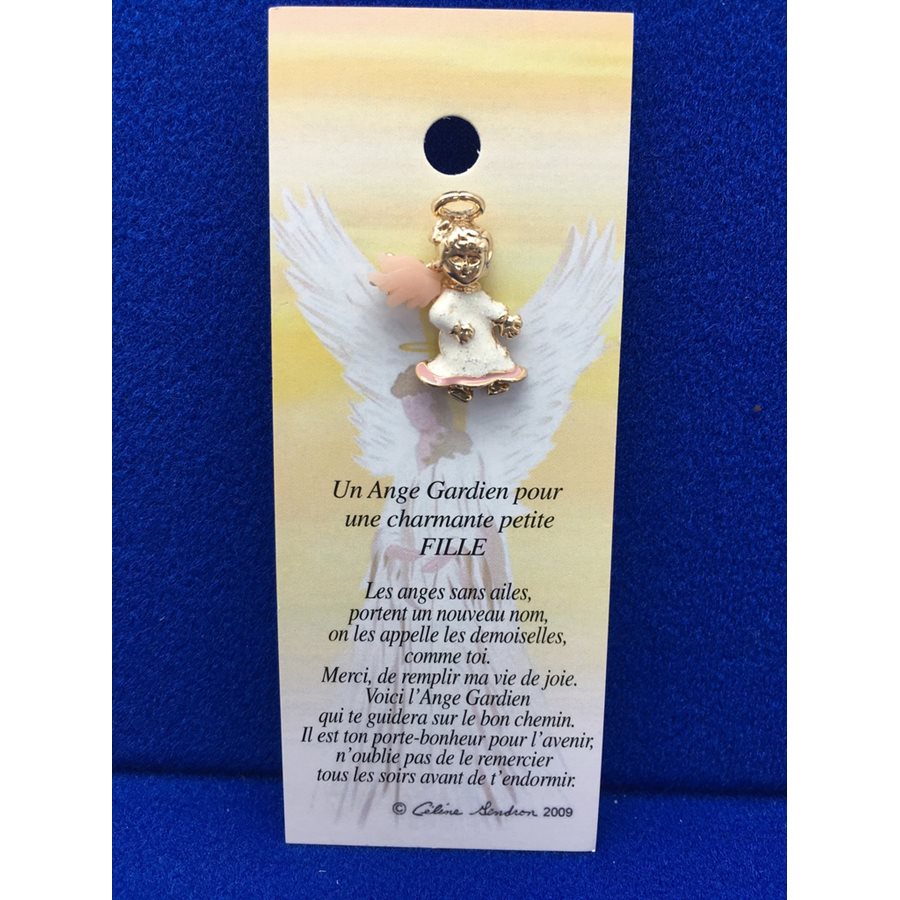 Lapel Pin Poem, Gardian Angel fille, charmante petit, French