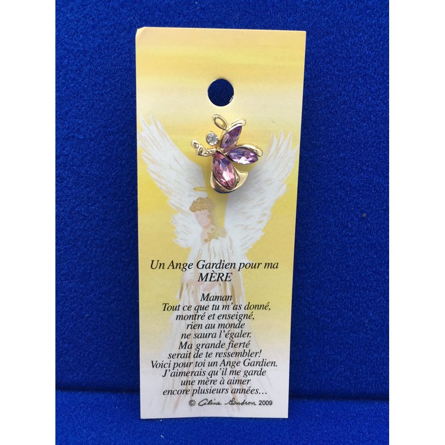 Lapel Pin Poem, Gardian Angel mère, French / ea