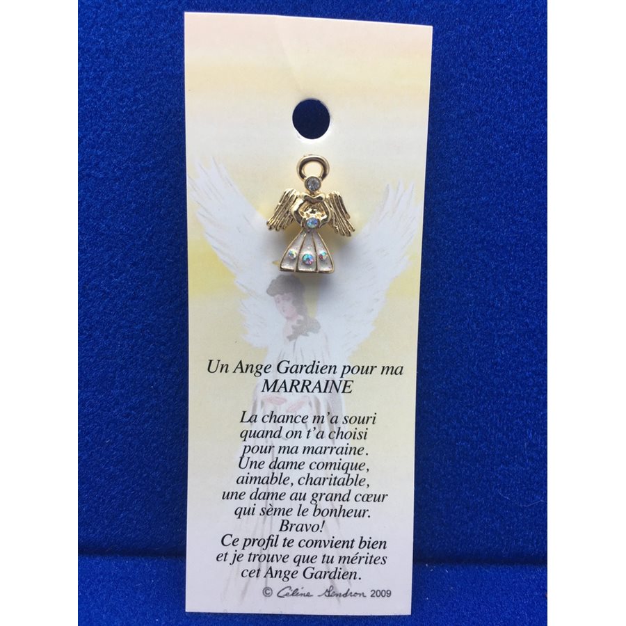 Lapel Pin Poem, Gardian Angel marraine, French / ea