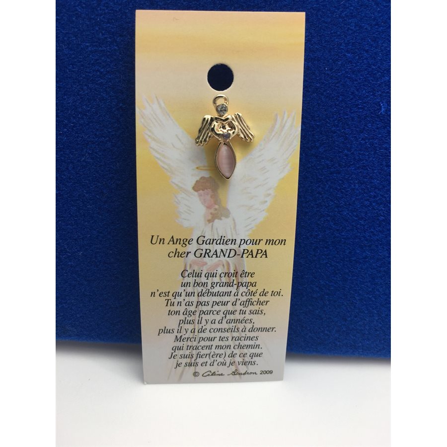 Lapel Pin Poem, Gardian Angel grand-papa, cher..., French