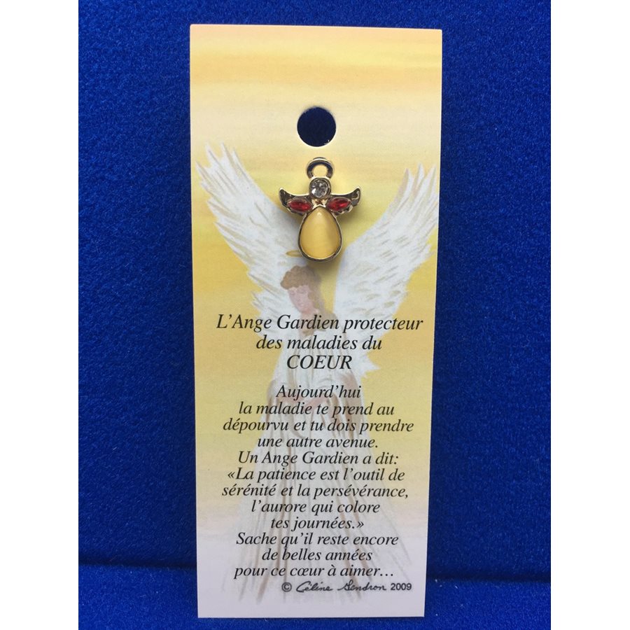 Lapel Pin Poem, Gardian Angel proct. maladie coeur, French