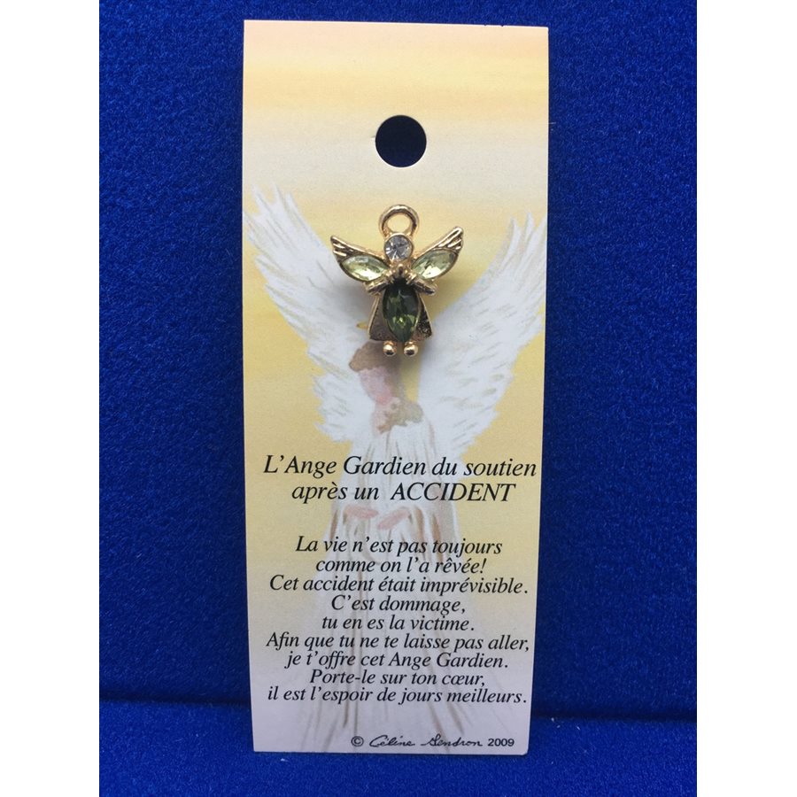 Lapel Pin Poem, Gardian Angel accident, soutien, French / ea