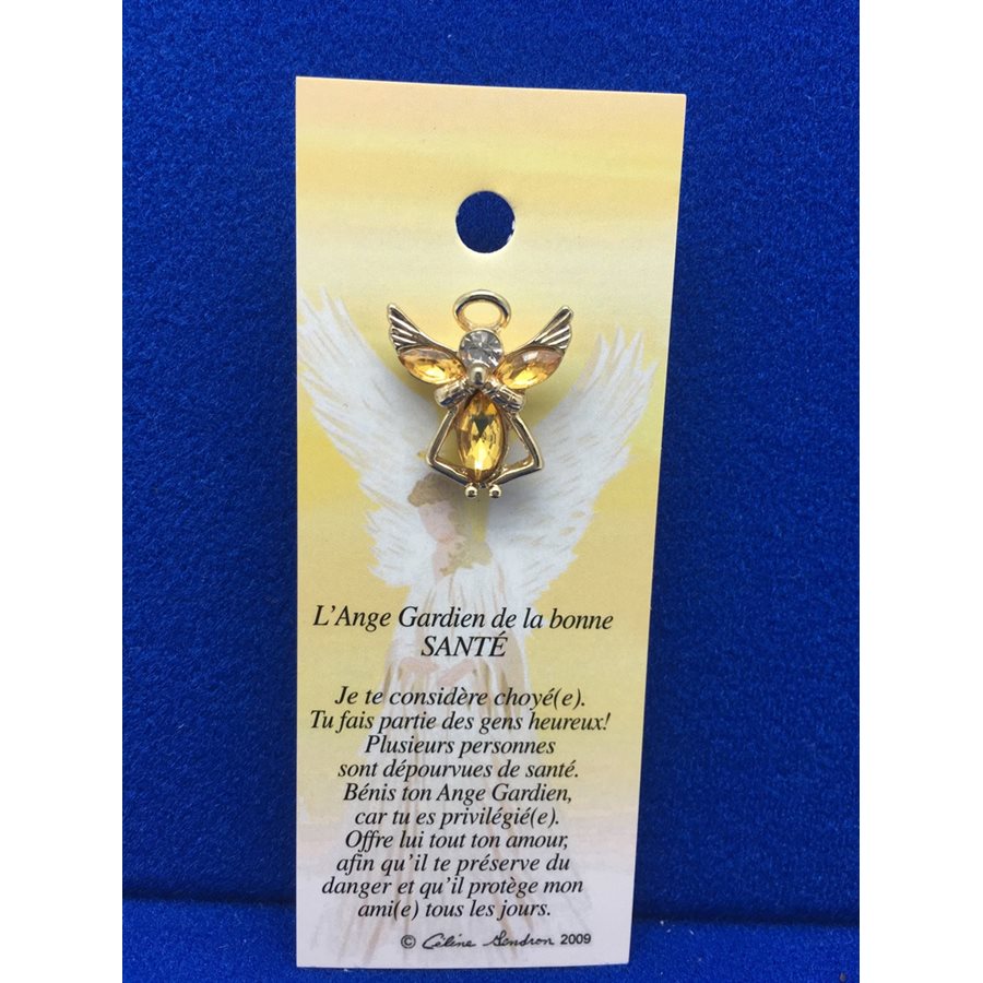 Lapel Pin Poem, Gardian Angel santé, bonne, French / ea