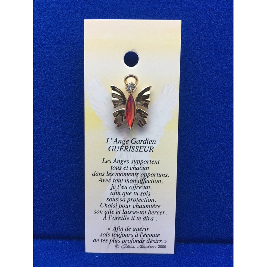 Lapel Pin Poem, Gardian Angel guérisseur, French / ea