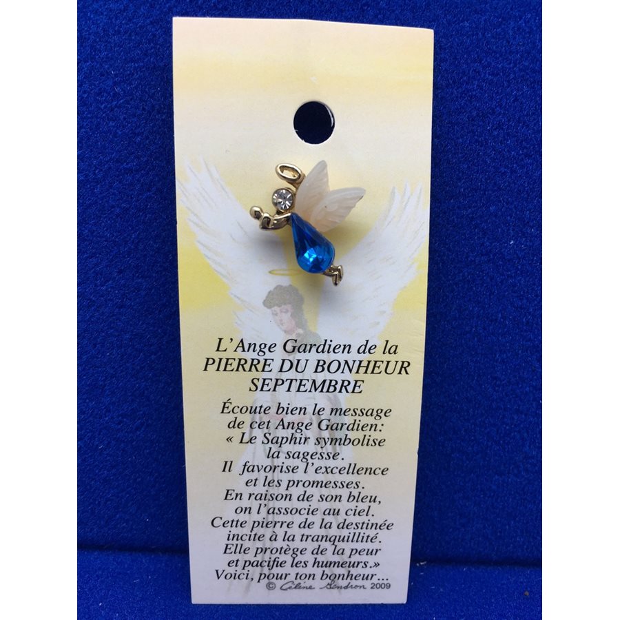 Lapel Pin Poem, Gardian Angel pierre bonheur Sep., French