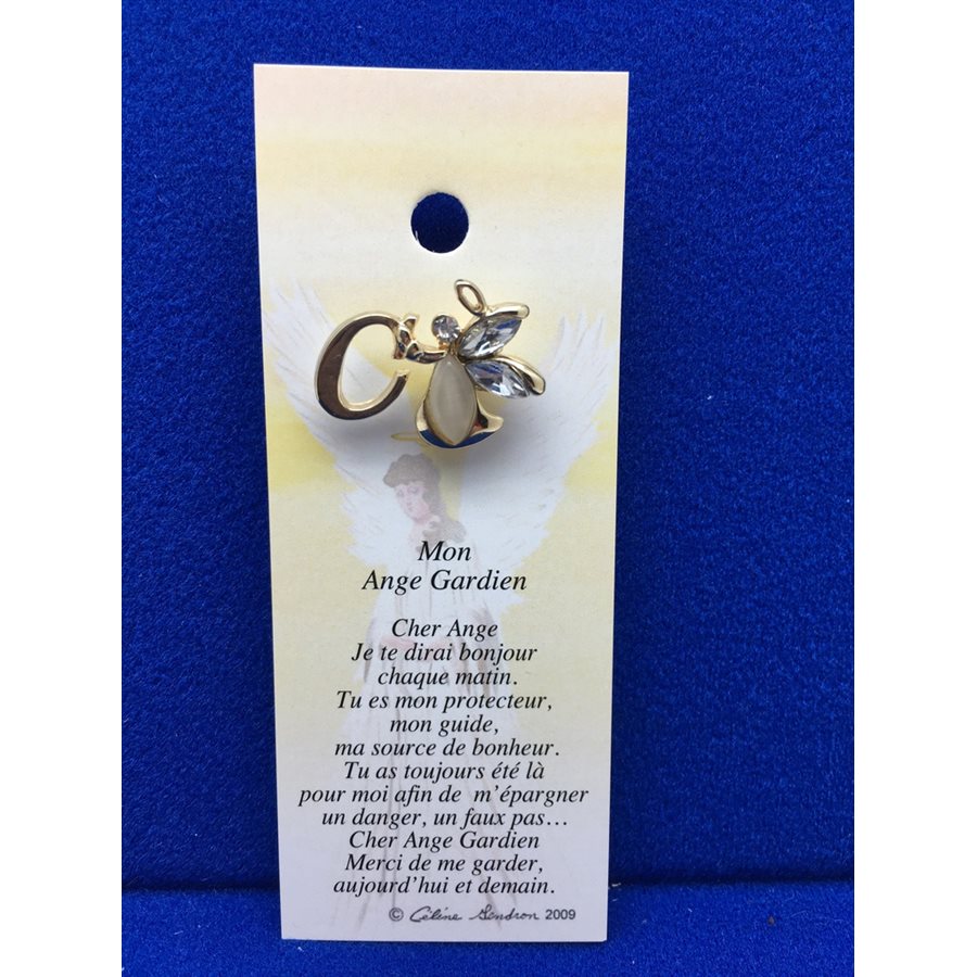 Lapel Pin Poem, Gardian Angel Ange gardien, mon..., French