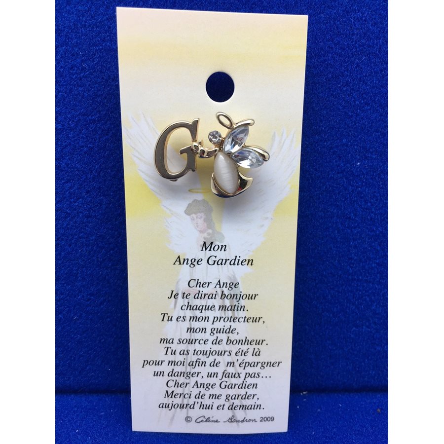 Lapel Pin Poem, Gardian Angel Ange gardien, mon..., French