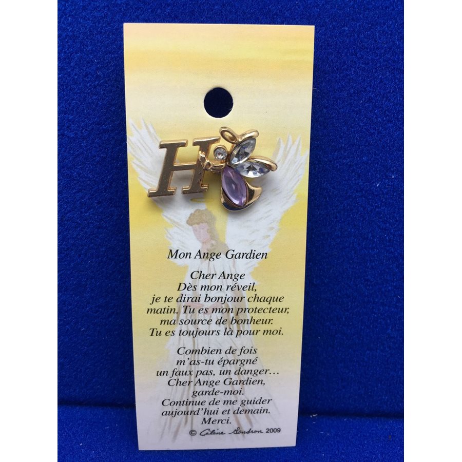 Lapel Pin Poem, Gardian Angel Ange gardien, mon..., French