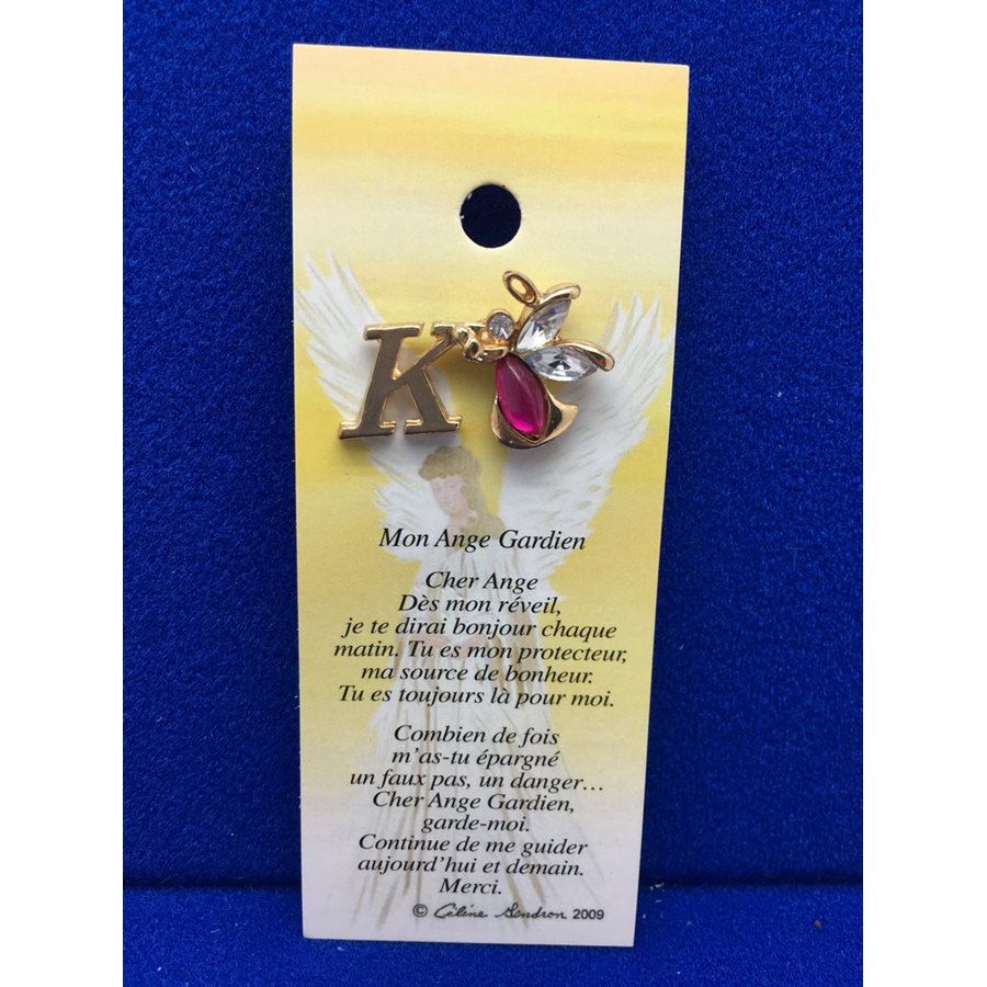 Lapel Pin Poem, Gardian Angel Ange gardien, mon..., French