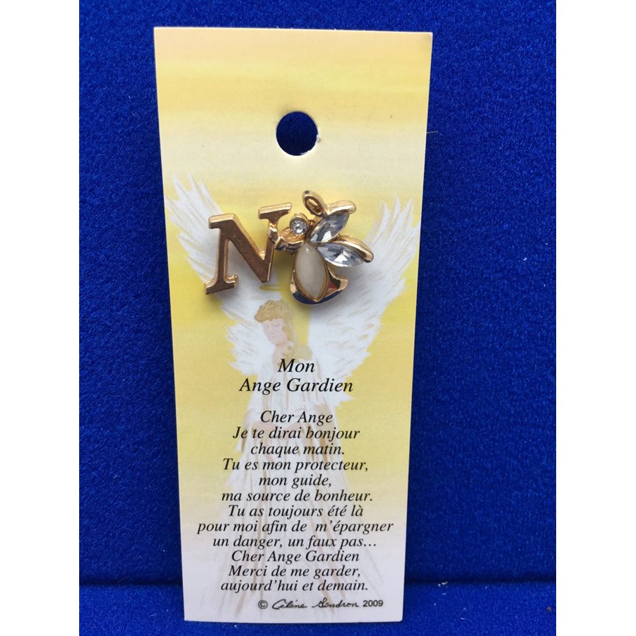 Lapel Pin Poem, Gardian Angel Ange gardien, mon..., French