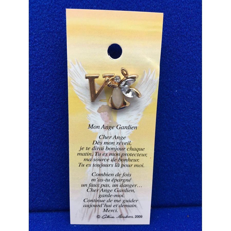 Lapel Pin Poem, Gardian Angel Ange gardien, mon..., French