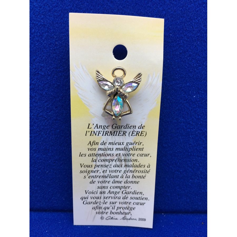 Lapel Pin Poem, Gardian Angel infirmier(re), French / ea