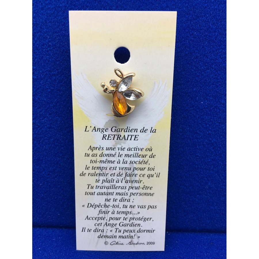 Lapel Pin Poem, Gardian Angel retraité, French / ea