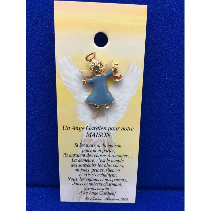 Lapel Pin Poem, Gardian Angel maison, notre, French / ea