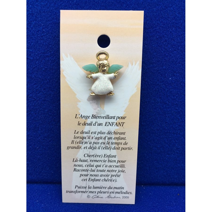 Lapel Pin Poem, Gardian Angel Funeral deuil,enfant, French