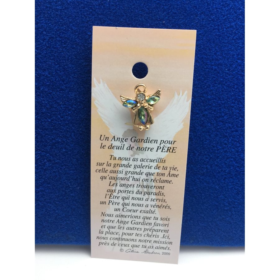 Lapel Pin Poem, Gardian Angel Funeral deuil, père, French