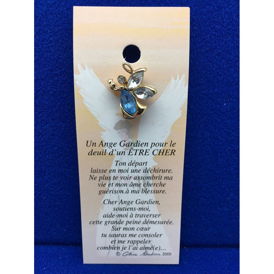 Lapel Pin Poem, Gardian Angel Funeral deuil, être, French