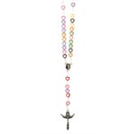 Rosary w / Multicolored Heart Beads, S-F Cross