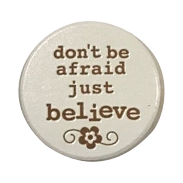 "Believe" Pocket Token, Porcelain, 1½", English / ea