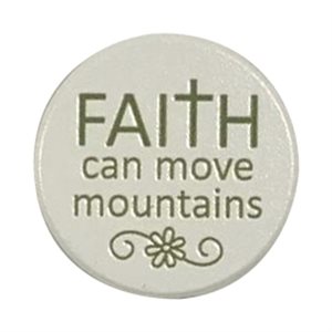 Jeton poche, « Faith », porcelaine, 3,8 cm, Anglais / un