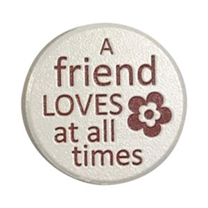 Jeton poche, « Friend », porcelaine, 3,8 cm, Anglais / un