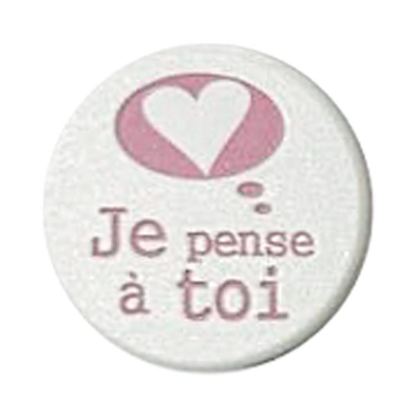 "Pense" Pocket Token, Porcelain, 1½", French / ea