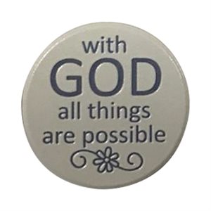 Jeton de poche, « God », porcelaine, 3,8 cm, Anglais / un