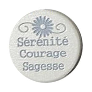 Jeton poche, « Sérénité », porcelaine, 3,8 cm, Français / un