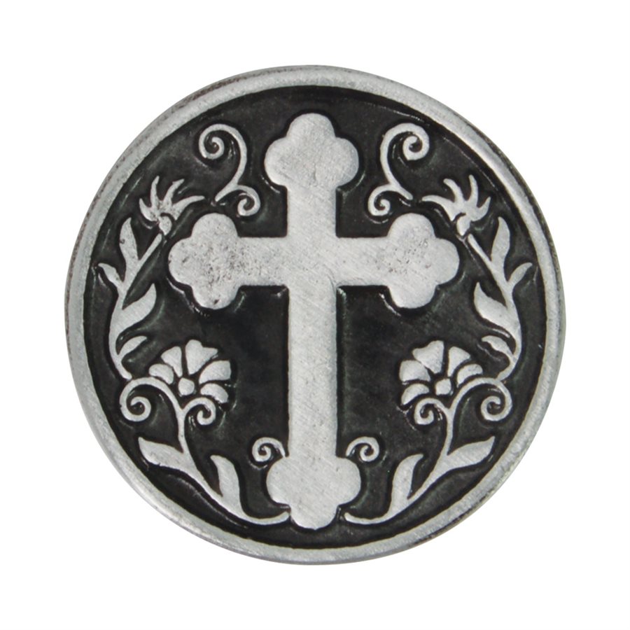 "Engraved Cross" Pocket Token, Pewter, 1¼"", English / ea