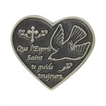 Confirmation Heart Pewter Pocket Token, 1.25", French  /  ea
