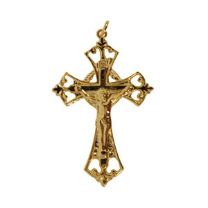 Croix à Chapelet en métal doré, 1.75" (4.4 cm)