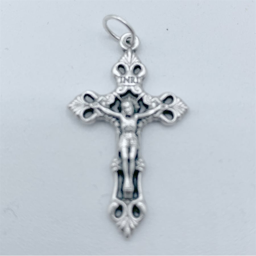 Croix à chapelet en métal oxydé, 1.30" (3,3 cm)