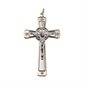 Gold & Silver Metal Cross, Crystal Bead, 3½"