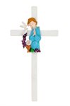 Crucifix 1ère communion, garçon, résine, 12,7 cm