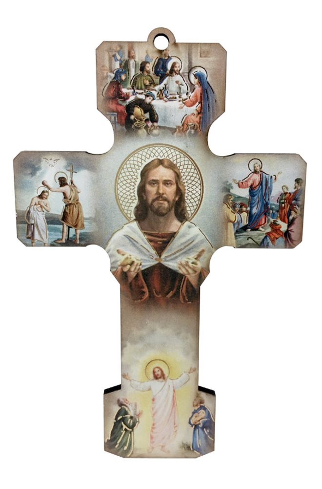 Luminous Mysteries Wooden Cross, 5"