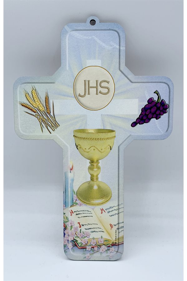 Croix en bois 1ère communion 12 x 18 cm