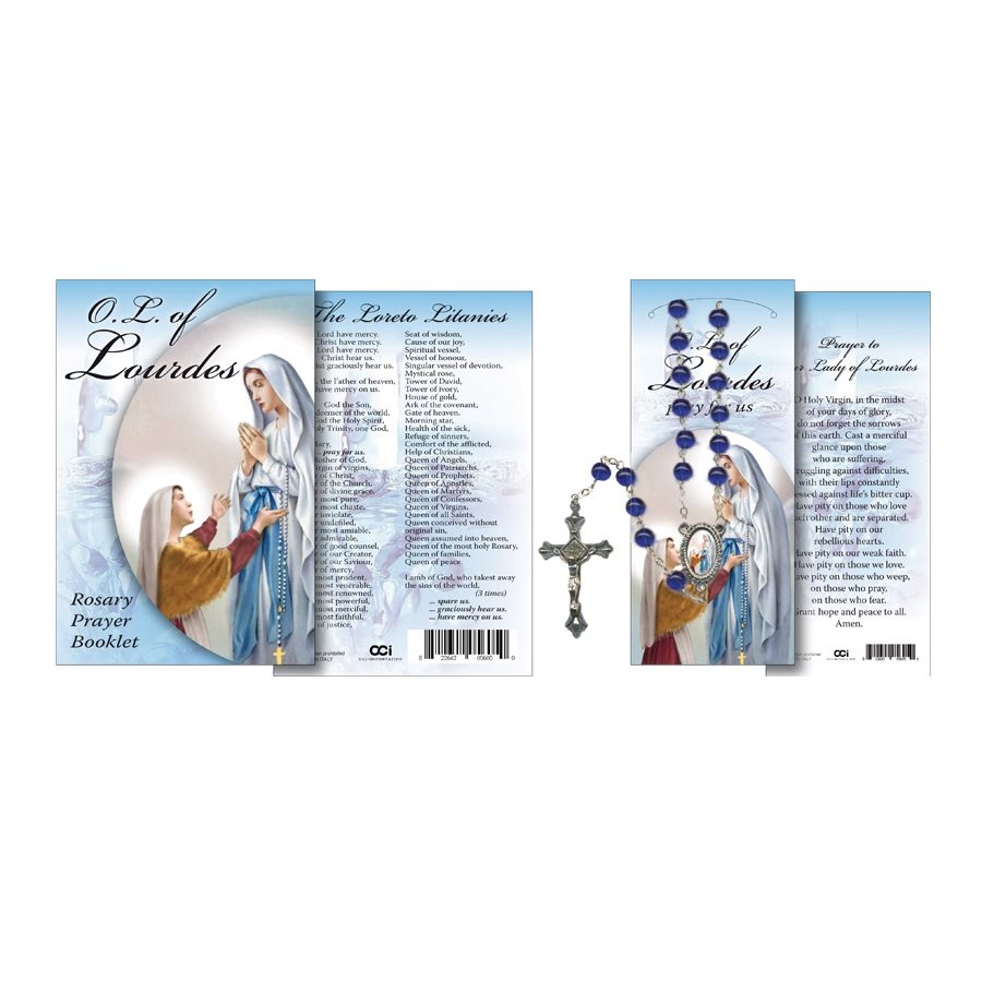 Livret rosaire, «Lourdes», 16 p. + Chapelet incl., Anglais