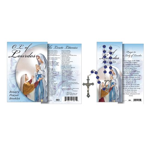 Livret rosaire, «Lourdes», 16 p. + Chapelet incl., Anglais